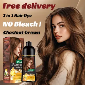 Hair Dye Shampoo for Gray Hair Coverage, 3 in 1 Natural Black Dye for Women Men Herbal Instant Color Shampoo for Gray Hair