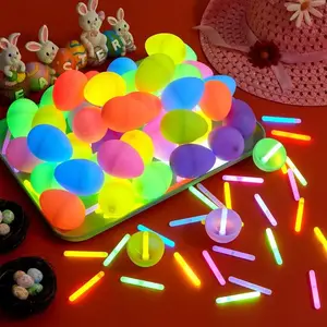 100pcs/200pcs Glow-In-The-Dark Easter Eggs Set, Kids Party Favors, Easter Basket Stuffers, Classroom Decorations, Party Supplies, Gifts, Light