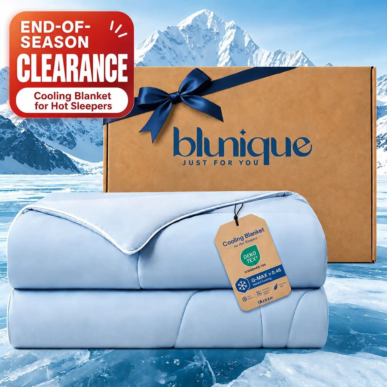 Blunique Summer Cooling Comfort for Hot Sleepers ,Ice Cream Blanket,Breathable Oversized  Design, Lightweight, RayonDerived from Bamboo | Comfy Bedding|summerwins |Teenage Bedroom Accessories, Cooling Blankets