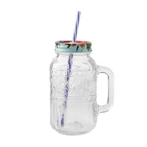 The Pioneer Woman Cassie 32-Fluid-Ounce Mason Jar Tumbler, Clear