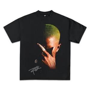 CottonFrank Ocean Blonde Graphic Tee, Menswear Crew Neck Rap Streetwear T-Shirt, Unisex Casual Regular Fit Cotton Tops, Good Vintage Hip-Hop BRetro Apparel, Men Round Neck Y2K Music Graphic Tees