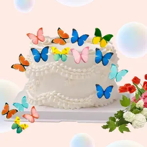 Edible Butterfly Cake Decoration, Birthday Baking Dessert Plate Decor, Hotel Display Stand, Party Supplies