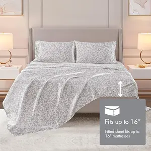 Madison Park Essentials Satin Sheet Set Luxury and Silky with Natural Sheen,  All Around Elastic-Year-Round Bedding