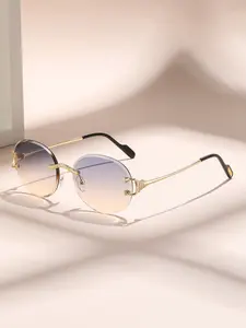 Unisex Slimming Face Shape Sunglasses, Casual Metal Frame, Plain Pattern, All Seasons Wear, High-End Style, Non-Color Changing