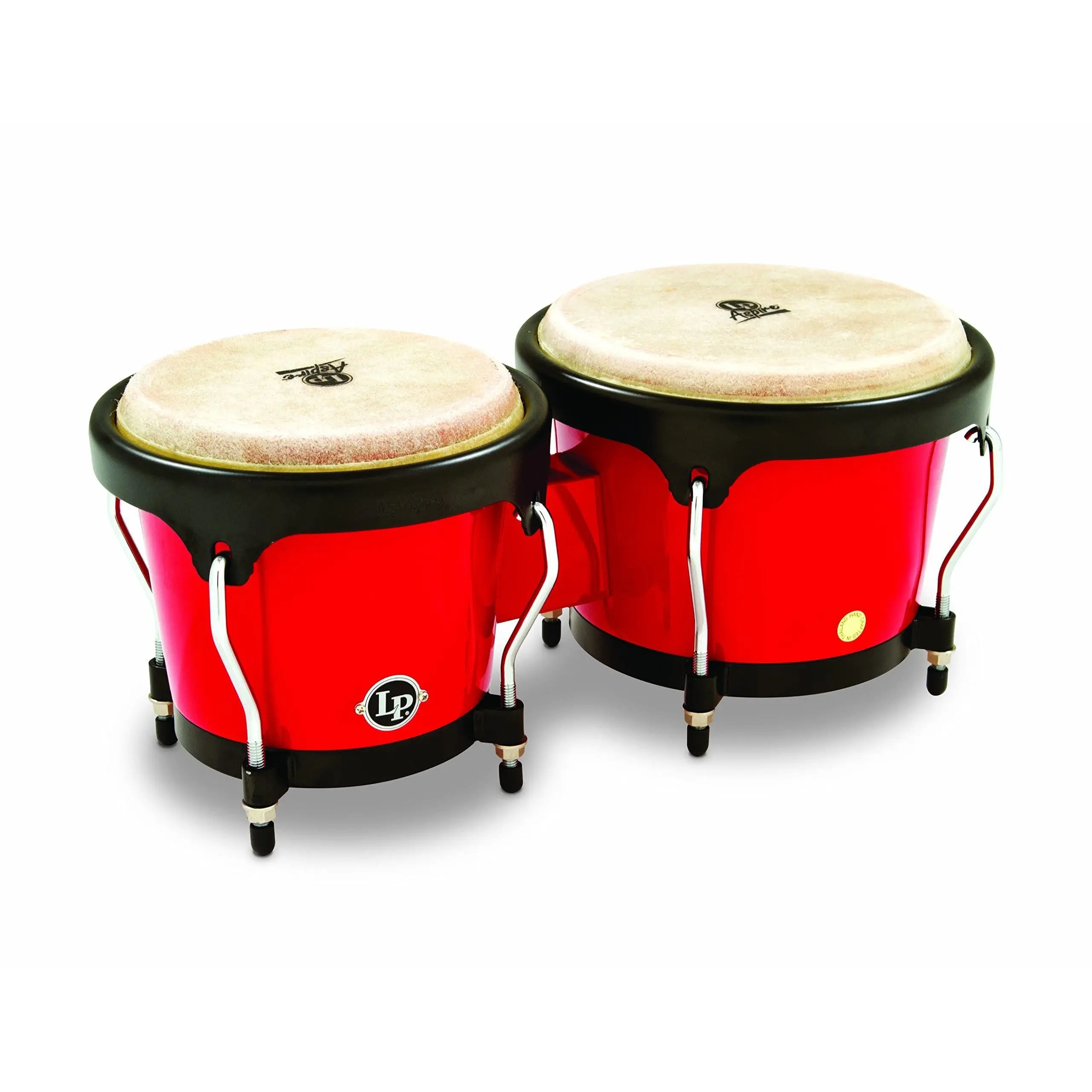 Latin Percussion Aspire Fiberglass Bongo Set, Red with Black Hardware (LPA601F-RD)