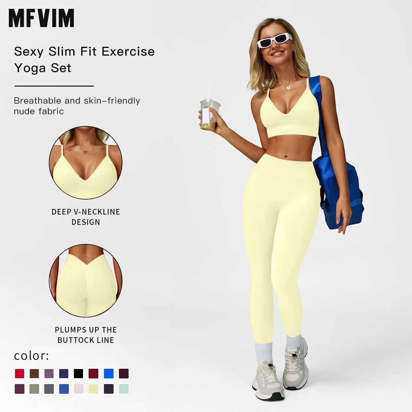 MFVIM Women's Christmas Fitness Set 2-Piece Seamless Skin-Exposed Backless Vest Sports Bra & High-Waist Cycling Shorts Yoga Pants Comfortable Sportswear for Yoga Running & Casual Wear Christmas Gifts, 2 Piece Sets, Workout Sets For Women