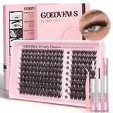 Goddvenus Filterlash Clusters Russian Volume D Curl Wispy Eyelash Clusters for Big-Eye Filter Effect, Rich & Glamorous Individual Lashes 10-16mm, Full-volume DIY Cluster Eyelash Extensions That Still Feel Lightweigh