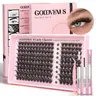 Goddvenus Filterlash Clusters Russian Volume D Curl Wispy Eyelash Clusters for Big-Eye Filter Effect, Rich & Glamorous Individual Lashes 10-16mm, Full-volume DIY Cluster Eyelash Extensions That Still Feel Lightweigh