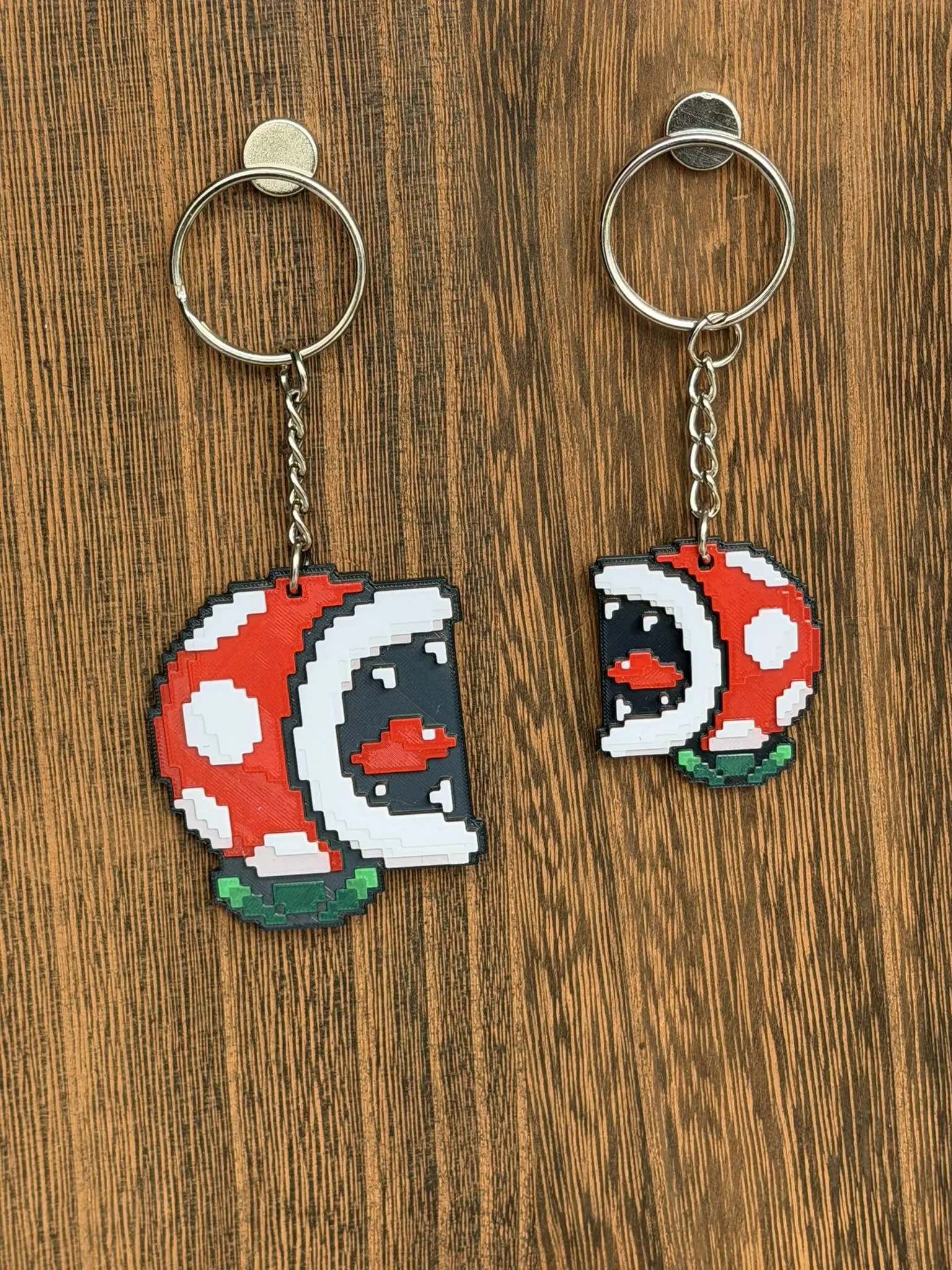 LyghtForge Creations Piranha Plant Pixel Keychain Super Mario World 2 Inspired Design Handmade 3D Printed PLA+ Retro Gaming Sprite Keychain for Gamers Collectors