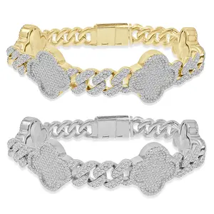 60+ Grams VVS1/D 12.86 Ct. Real Genuine Hand Set Moissanite Diamond 14K Gold Finish 20mm Clover Leaf Cuban Link Chain Custom Bracelet 8.25''