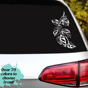 Monstera Car Decal, Plant Decals, Car Decal, Vinyl Decal, Cute Car Accessories, House Plants 9