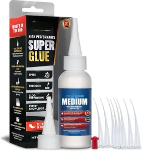 2 oz. Medium CA Glue ( Cyanoacrylate Super Glue) with Extra Cap and Microtips for Quick Fixes, Woodworking, Woodturning, Hobby Models