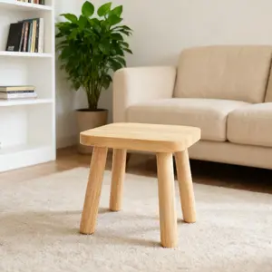 Classic Minimalist Solid Wood Square/Round Stools, Footstool – Versatile for Shoe Changing, Plant Display, Home & Office Spaces