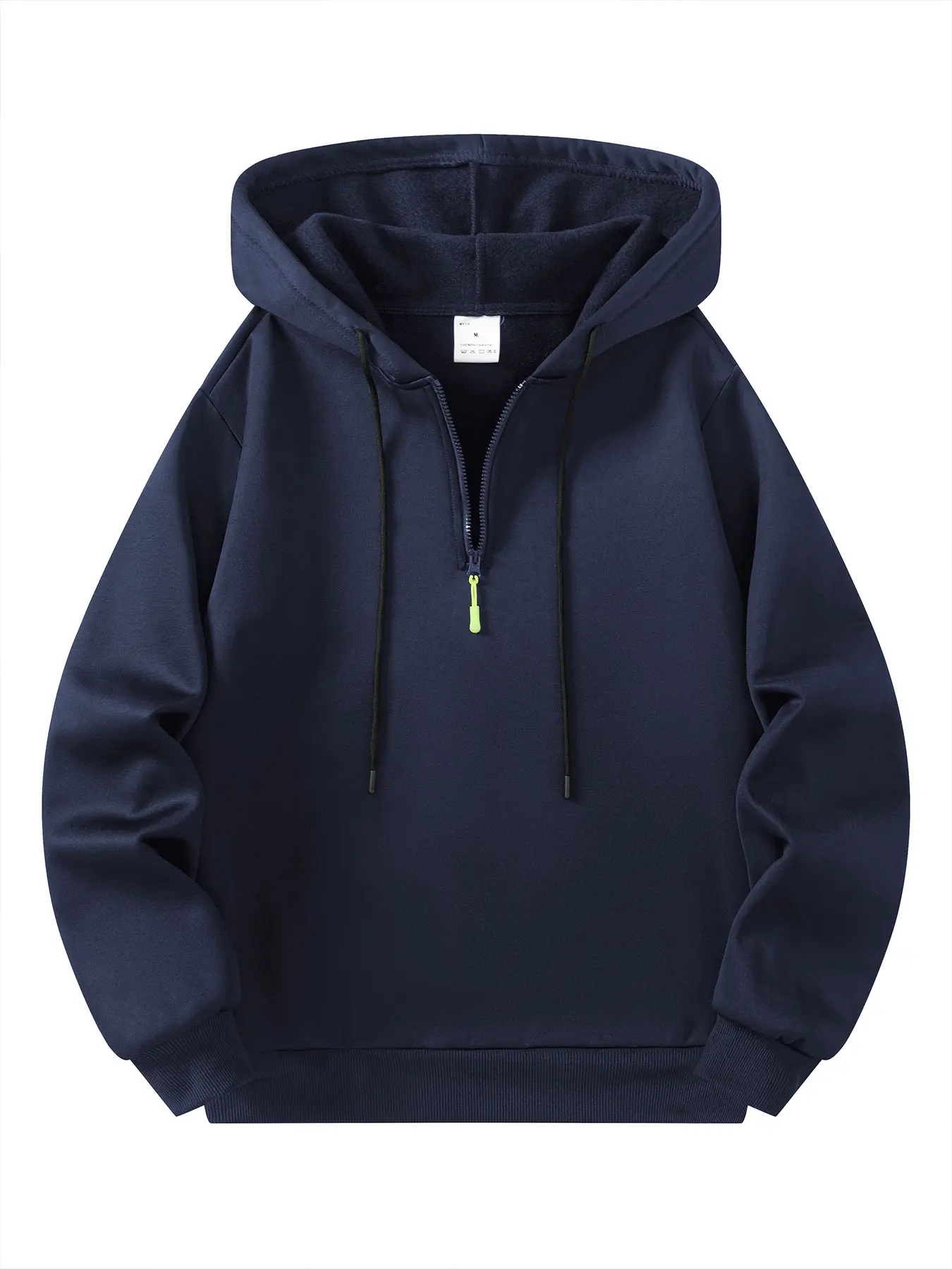 Men's Casual Sport Half-Zip Hoodie Tops, Long Sleeve Pure Color Plain Comfort Fashion Simple Minimalist Hooded Sweatshirt, New Loose Fit Spring Autumn Pullover