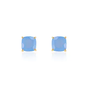 Emmy Studs | Blue Chalcedony