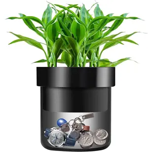 Flower Pot Diversion Safe with Key Lock, Secret Hidden Safe Lock Box, Perfect for Hiding The Valuables Inside Flower Pot’s False Bottom, Plants Not Include