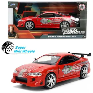 Jada 1:24 Fast & Furious Brian's Mitsubishi Eclipse Red with Graphics Remix