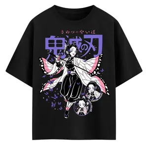 Demon Slayer Anime T-Shirt & Sweatshirt, Shinobu Kocho Butterfly Insect Hashira Graphic Tee, Vintage Oversized Unisex Streetwear, Gift for Men Women
