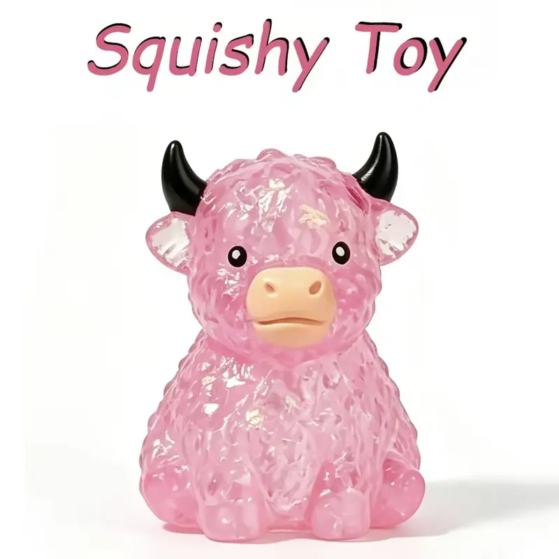 Mini Highland Cow Shaped Squishies, Slow-Rising Fidget Toy, Sensory Stress-Relief Squeeze Toy, Unique Gift for Cow Lovers, Halloween Goodie Bag Supply