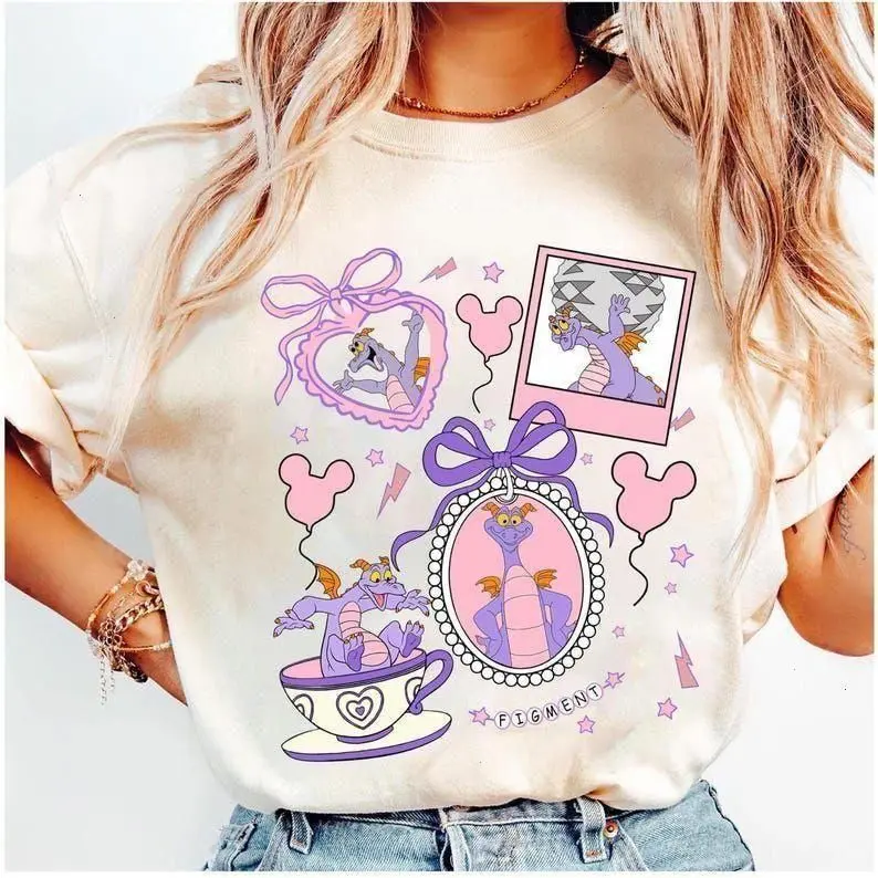 Coquette Bows Figment Shirt, Retro Figment Disneyworld Epcot Center Shirt, One Little Spark Shirt, Trip Matching Shirt