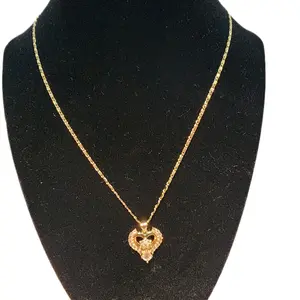 14k Gold Plated Heart Necklace and Earrings Set