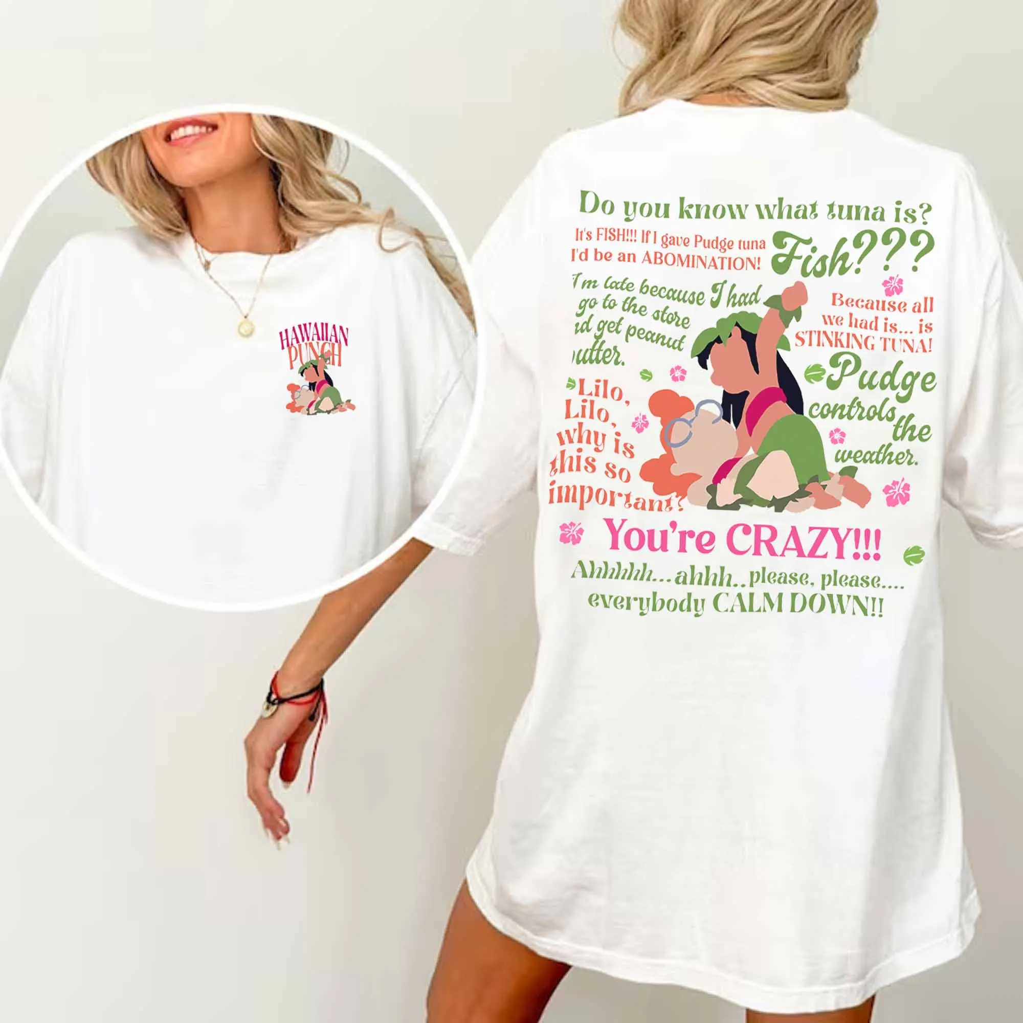 Puunnch 2 Side TShirt, Pudge Control The Weather Tshirts, Gift For Cartoon Fans Kids Girl, Cute Cotton Fit Tee
