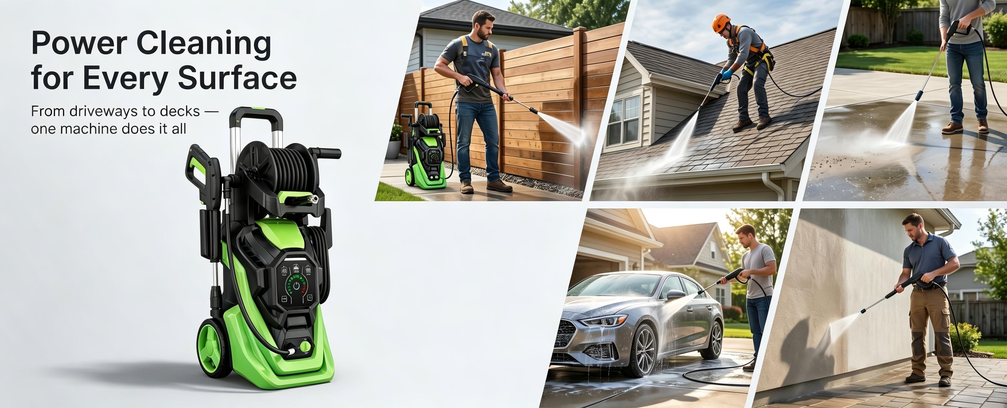 Pressure Washer with Smart Control and 15 Levels of Adjustment, 4500 PSI 3.2 GPM Electric Pressure Washer, Kink Resistant Hose, Quick Connect Fittings and Soap Tank for car, home, driveway, patio, fence, sidewalk, balcony, furniture Cleaning Pressure Washer with Smart Control and 15 Levels of Adjustment, 4500 PSI 3.2 GPM Electric Pressure Washer, Kink Resistant Hose, Quick Connect Fittings and Soap Tank for car, home, driveway, patio, fence, sidewalk, balcony, furniture Cleaning