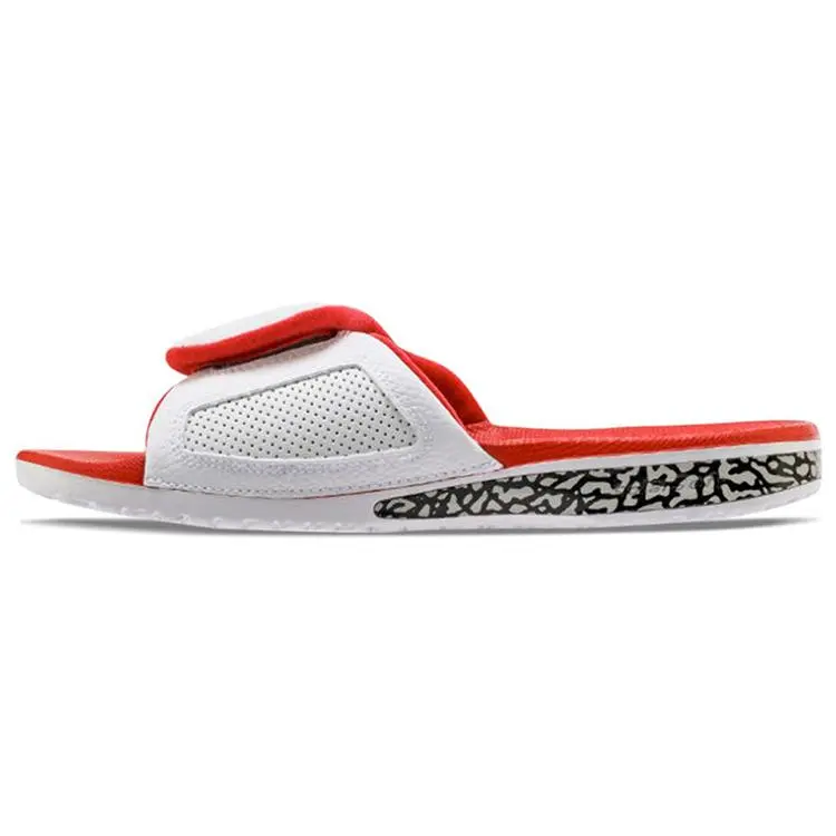 Jordan Hydro 3 Retro White Cement Slides Unisex Red 854556-116