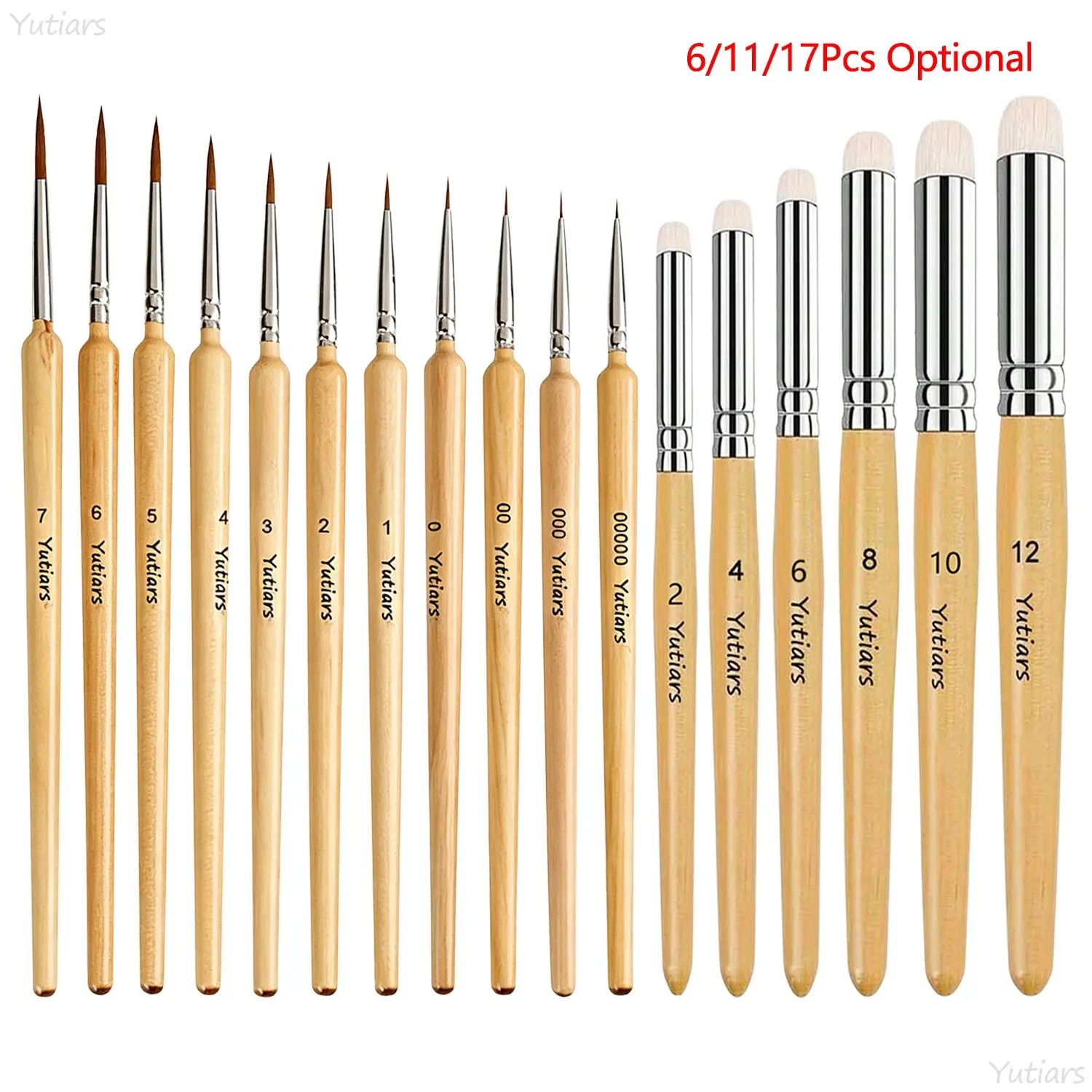 Yutiars Premium Tiny Fine Point Paint Brushes Kit 6/11/17Pcs Durable Mini Detail Painting Brushes Ideal for Art Drawing Craft DIY Oil Watercolor Acrylic Painting Supplies Art Supplies Kit Art Materials