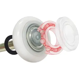 Ultra-Life MAX 2" Sealed 6200ZZ Bearing Nylon Garage Door Roller, 4" Stem, Pack of 10