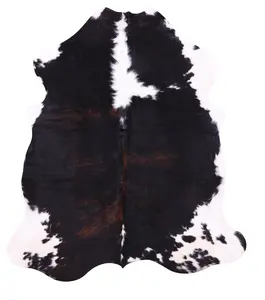 SUPER SALE Black & White Natural Cowhide Rug - Large 6'6"H x 5'10"W