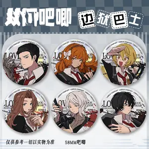 Action Fantasy Figurines COS Anime Limbus Company Don Quixote Faust YiSang Hong Lu Ishmael Tinplate Laser Badge Kids' Gift Toys