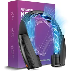 Ai portable neck fan with 6 powerful speeds 8000mah battery operated usbc rechargeable fan handsfree 360 cooling neck fantwistableultraquiet personal fan for women men office travelblack