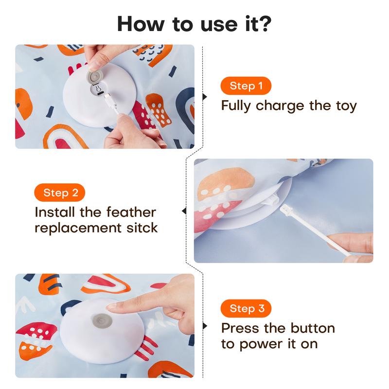 Cat Feather Toys With Bell And Suction Cup, Interactive Kittens Wand Teaser Fishing Rod For Indoor