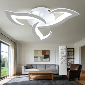 Modern Ceiling Light, Dimmable Ceiling Lamp Remote Control, 3-Lights Flower LED Ceiling Light Fixture 3000K-6500K for Dining Room Bedroom Dinning Room Kitchen