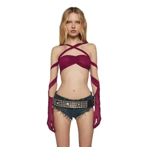 Celestial Haze Wrap Top - Red