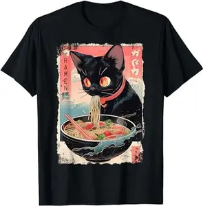 Cat Ramen Noodle Japanese Anime Manga Ramen Kawaii Cat T-Shirt
