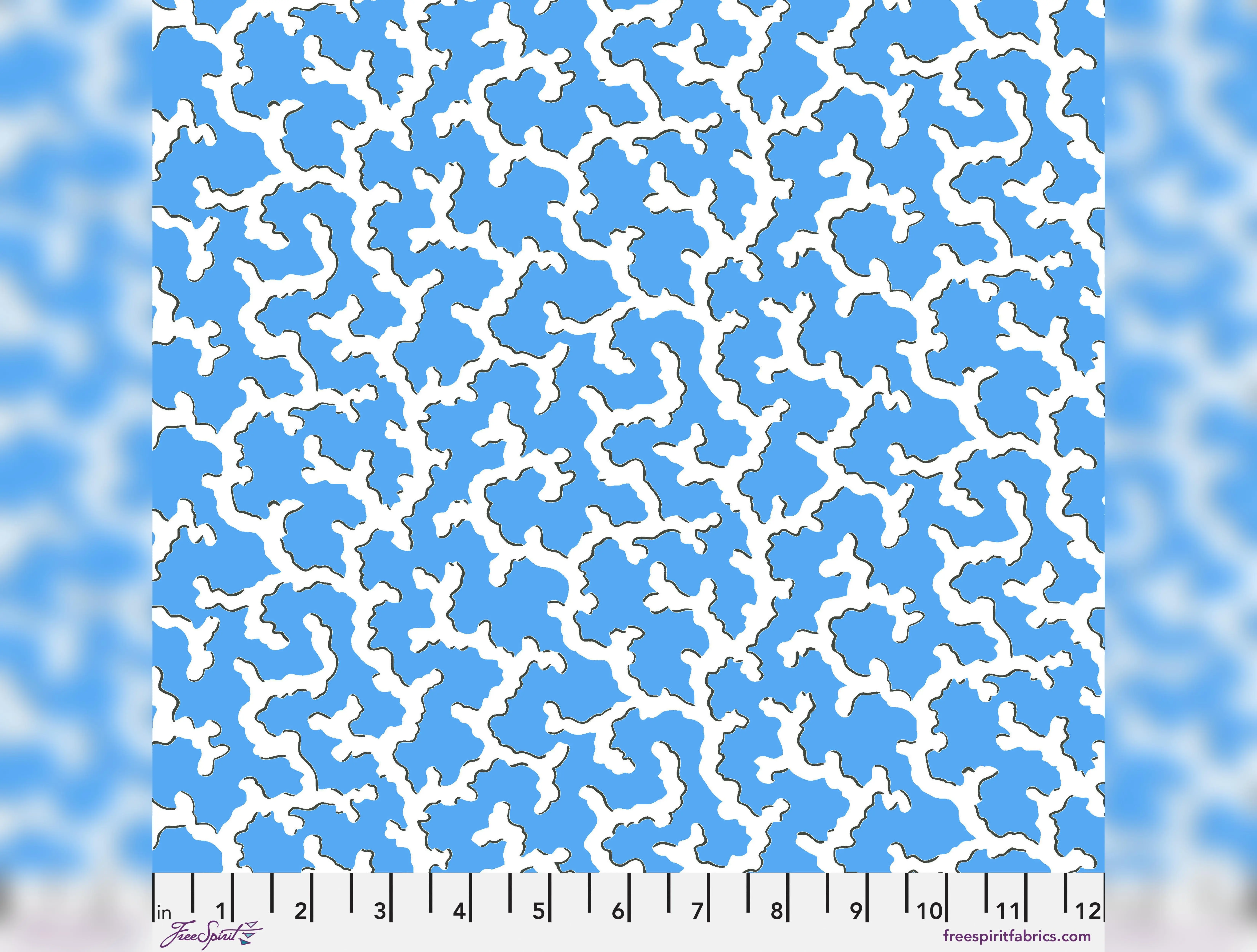 February 2024 | Coral - Blue by by Kaffe Fassett for Free Spirit