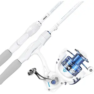 Spinning Fishing Reel Combo 6'6" M, 2000 Reel White : Sports & Outdoors