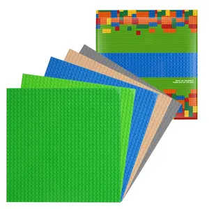 5 Pack Classic Baseplates, Building Plates for Building Bricks, Compatible with All Major Brands and Activity Table-Baseplate 10" x 10", Multicolored Durable ABS material, perfect gift choice, Creative Building Blocks