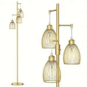 New Decretive Golden Standing Lamp 3 bulb Tree Floor Lamp Modern Indoor lighting