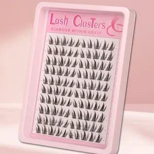 DIY Manga Lash Clusters Wispy Eyelash Clusters Natural Look 10-12mm Cluster Eyelash Extensions 100Pcs Left & Right C Curl with Thin Band Anime Style Individual False Eyelash