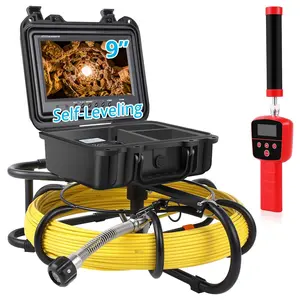 GARVEE Sewer Camera with Locator,300 FT 9" Screen,Pipeline Inspection Camera w/DVR Function & Snake Cable, Waterproof IP68 Borescope with LED Lights,Self-Leveling, Marked Cable