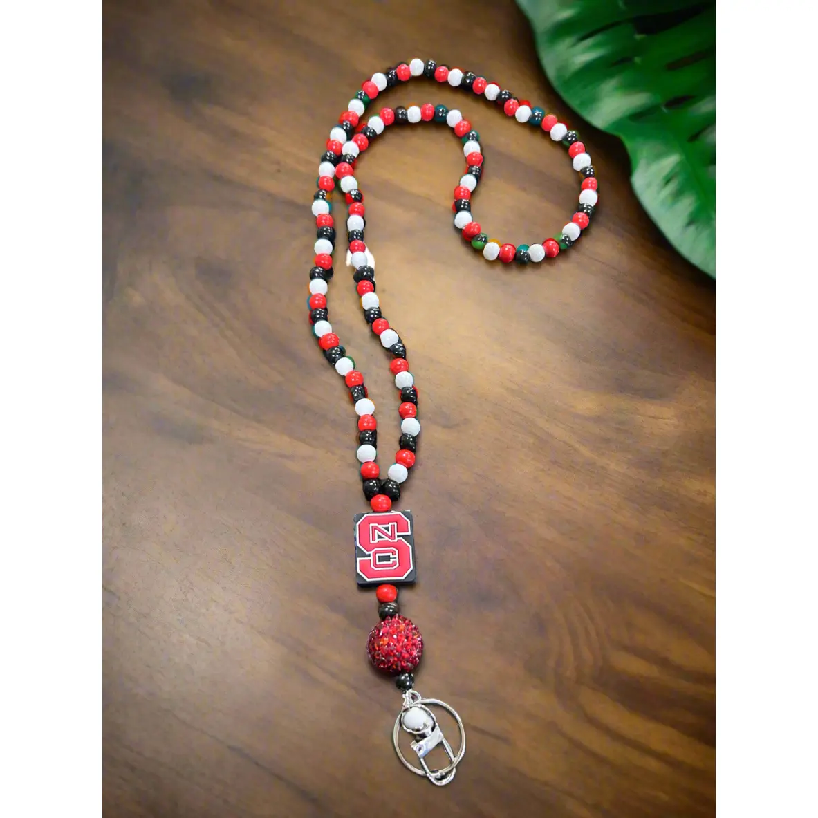 NCSU North Carolina State University Wolfpack Hand Beaded Lanyard