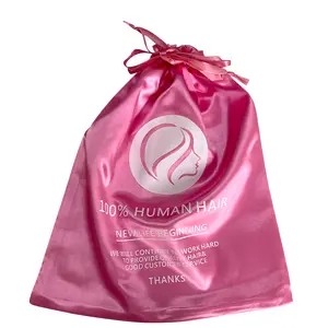 [Not For Sale]1 Pcs Pink Color Hair Bag For bundles Packaging Satin Wig Silk Hair Bag Gift