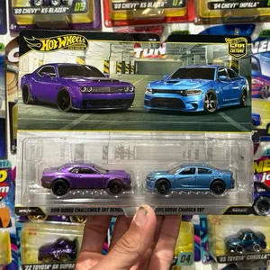 Hw premium 2 pack Dodge Challenger Demon and Hell cat Charger diecast car 1:64 scale
