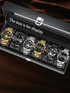 Men's Business Fashion Watch Set, Fashion Watch for Party, Daily Clothing Decor, Trendy All-match & Exquisite Watch for Birthday Gift, Modern Fashionable Wristwatch