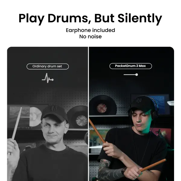 AeroBand PocketDrum2Max Electric Air Drum Sticks, Pedals, Bluetooth, USB MIDI Function, Electronic Drum Set for Adults, Kids, Professionals, Gift Percussion Instrument 3