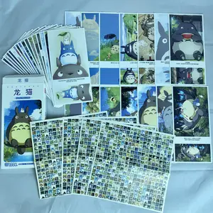 My Neighbor Totoro Postcard Pack 1660 Pieces, Mini Stickers Art Cards Studio Ghibli Set Artwork Hayao Miyazaki Satsuki Mei Catbus Anime Cartoon Movie Animated Japanese Japan Classic Gift Set Cards
