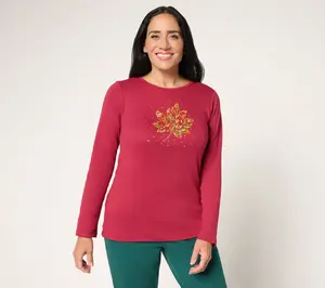 Quaker Factory Stitch in Time Fall Fauna Long Sleeve Top